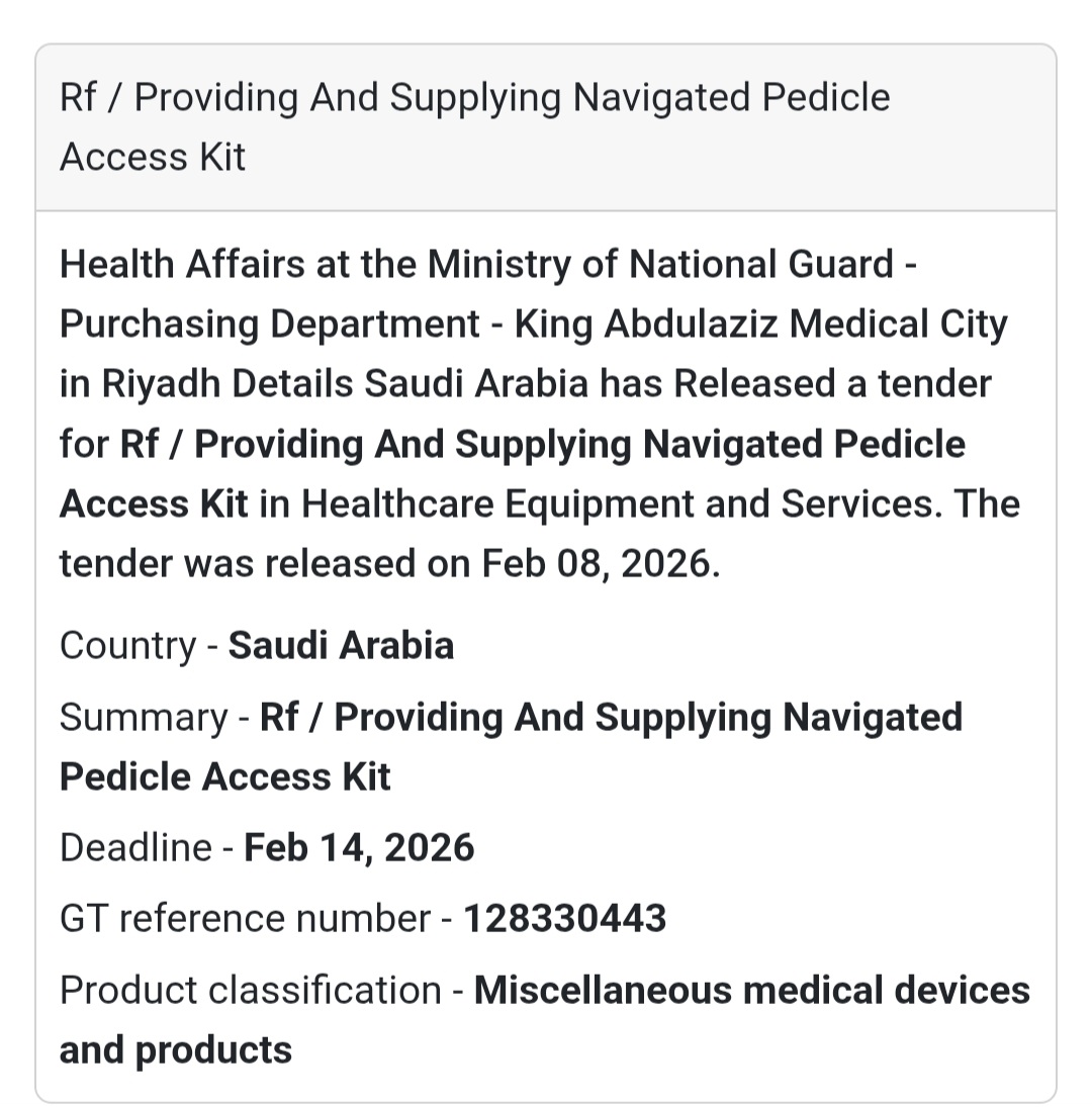 🧬 Navigated Pedicle Access Kit