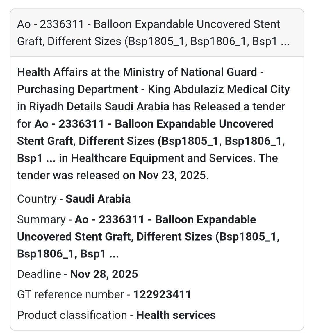 🚨 New Healthcare Tender Alert – Saudi Arabia 🇸🇦