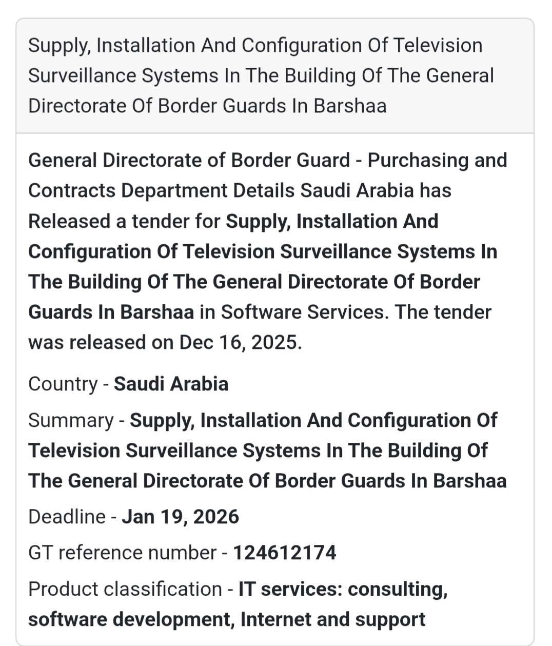 🔔 New IT Tender Alert | Saudi Arabia 🇸🇦