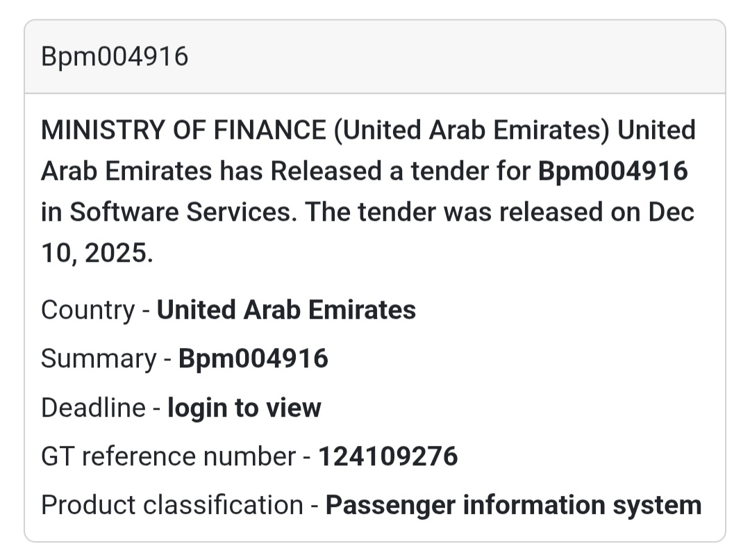 📢 New IT Tender Alert – UAE 🇦🇪