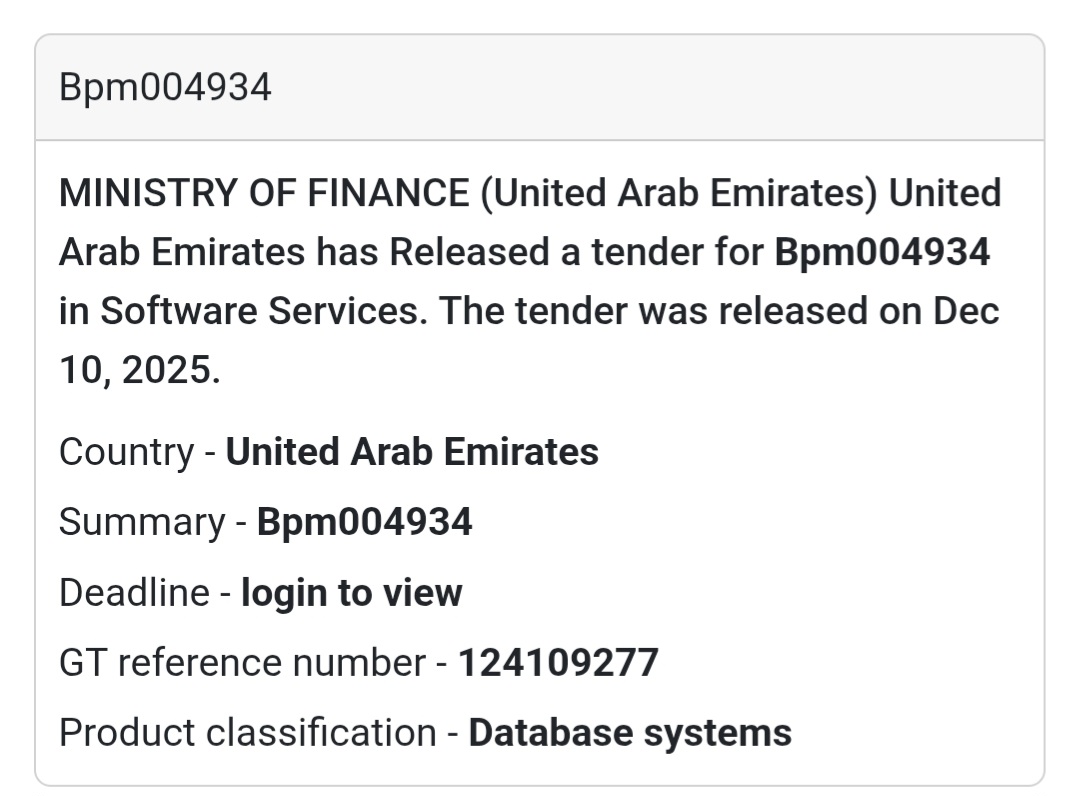 📢 New IT Tender Alert – UAE 🇦🇪