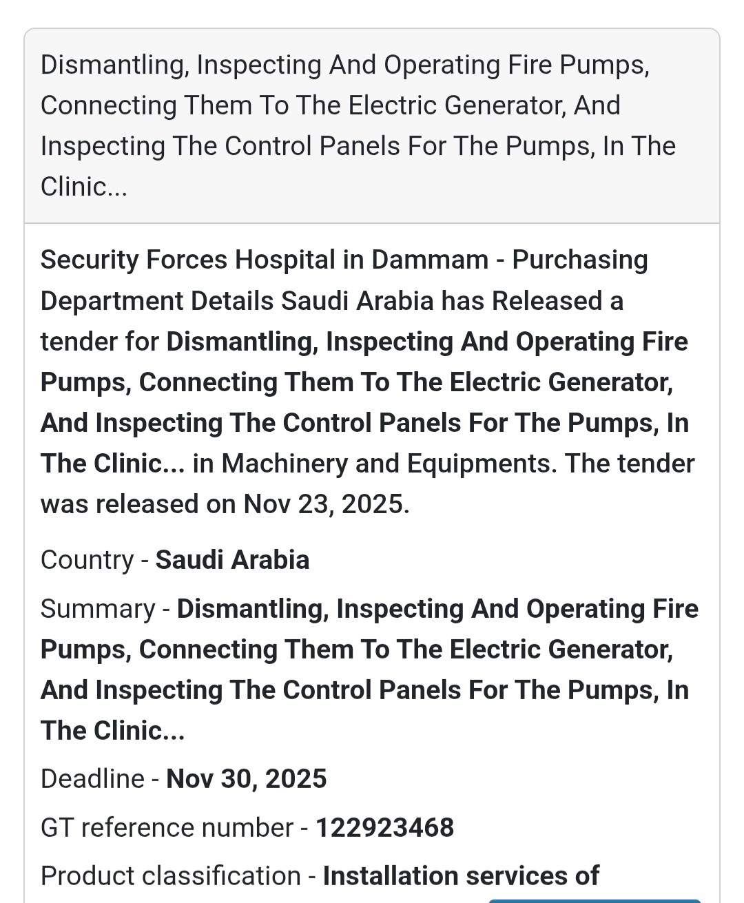 🔥 New Technical Tender – Saudi Arabia 🇸🇦