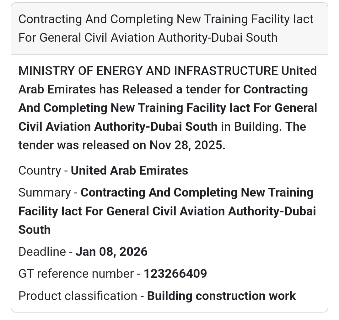 🚨 New Tender Alert – Dubai Municipality (UAE) 🇦🇪