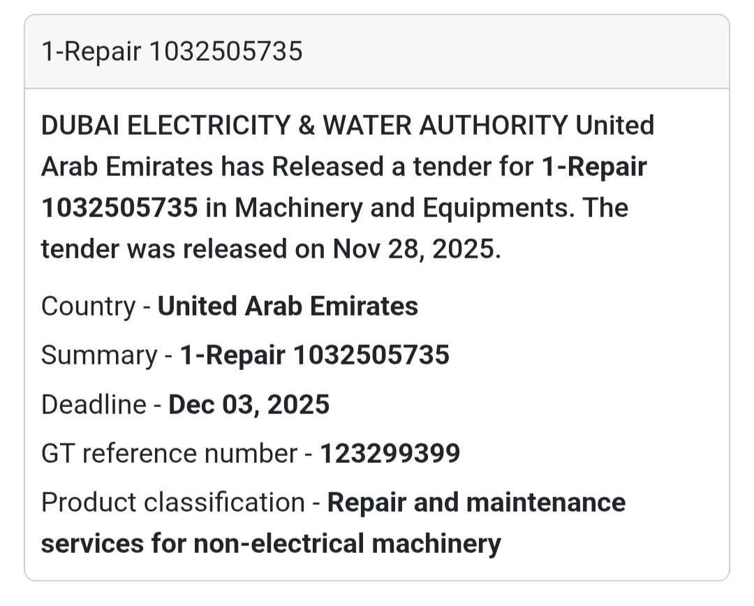 🚨 New Tender Alert – Dubai Municipality (UAE) 🇦🇪