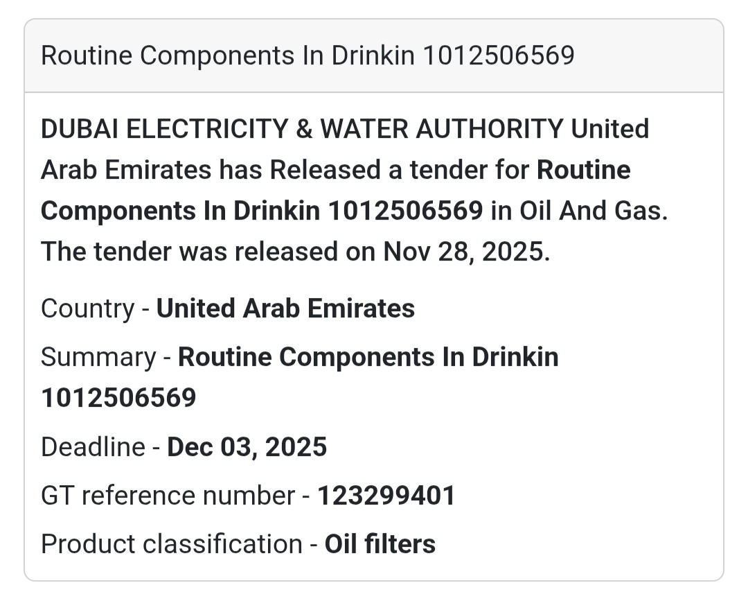 🚨 New Tender Alert – Dubai Municipality (UAE) 🇦🇪