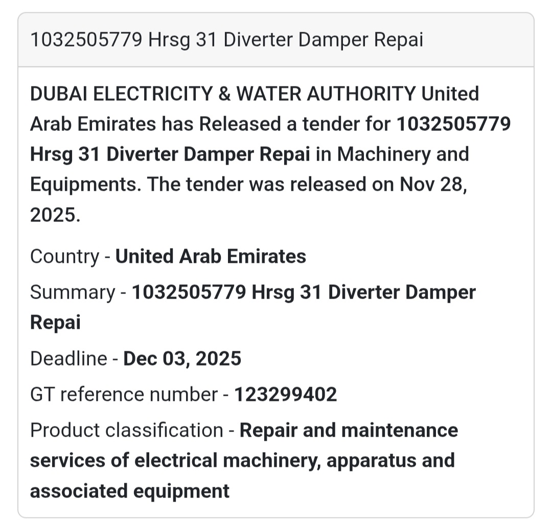 🚨 New Tender Alert – Dubai Municipality (UAE) 🇦🇪