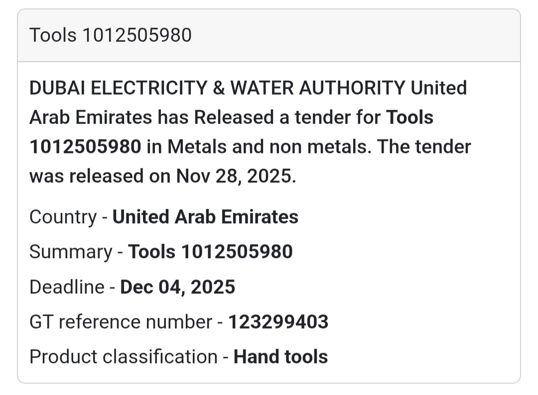 🚨 New Tender Alert – Dubai Municipality (UAE) 🇦🇪
