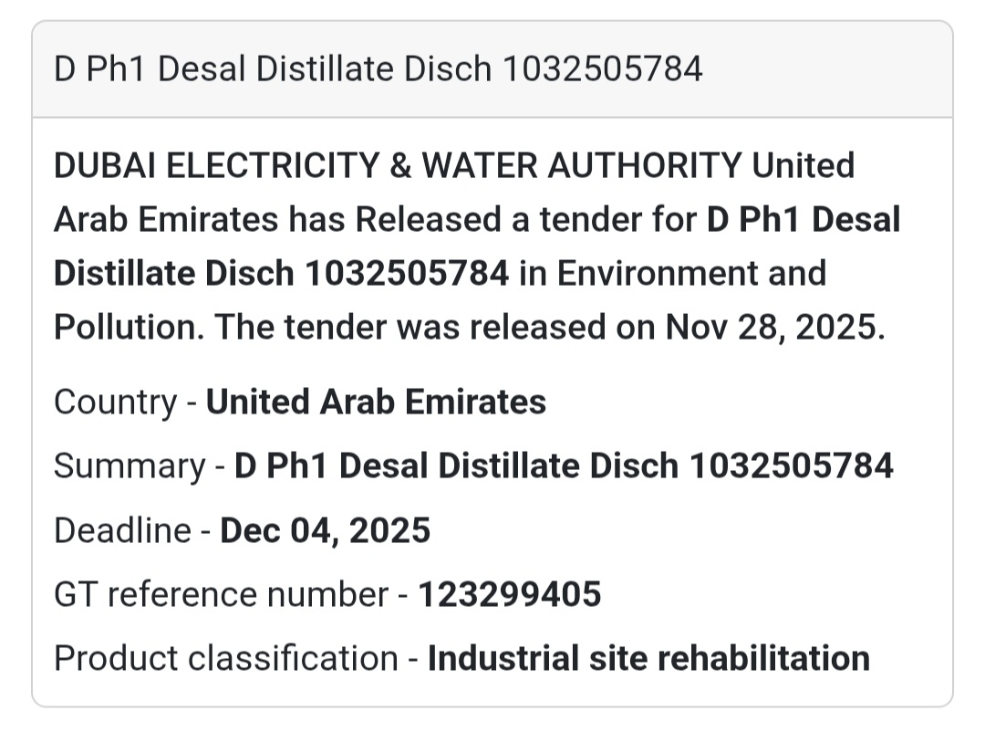 🚨 New Tender Alert – Dubai Municipality (UAE) 🇦🇪