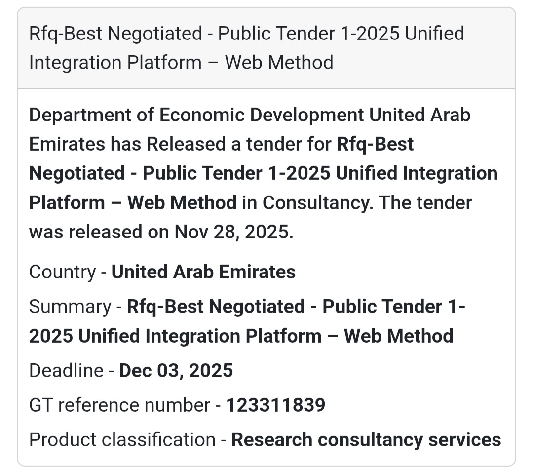 🚨 New Tender Alert – Dubai Municipality (UAE) 🇦🇪