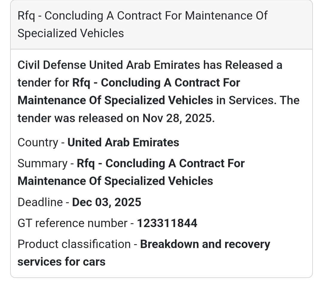 🚨 New Tender Alert – Dubai Municipality (UAE) 🇦🇪