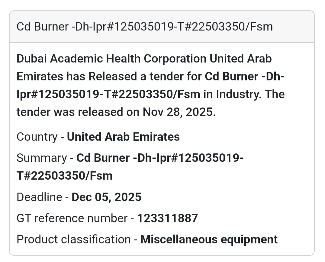 🚨 New Tender Alert – Dubai Municipality (UAE) 🇦🇪