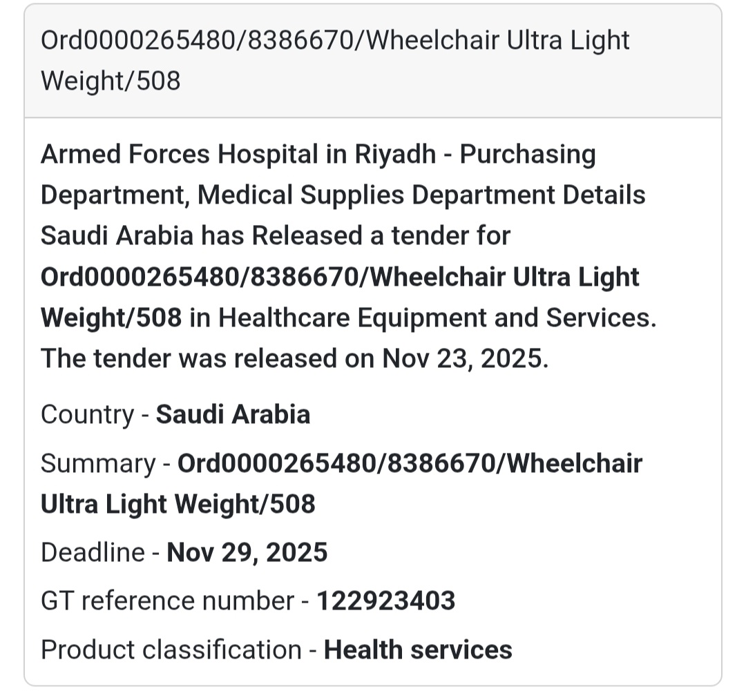 📢 New Tender Alert – Saudi Arabia