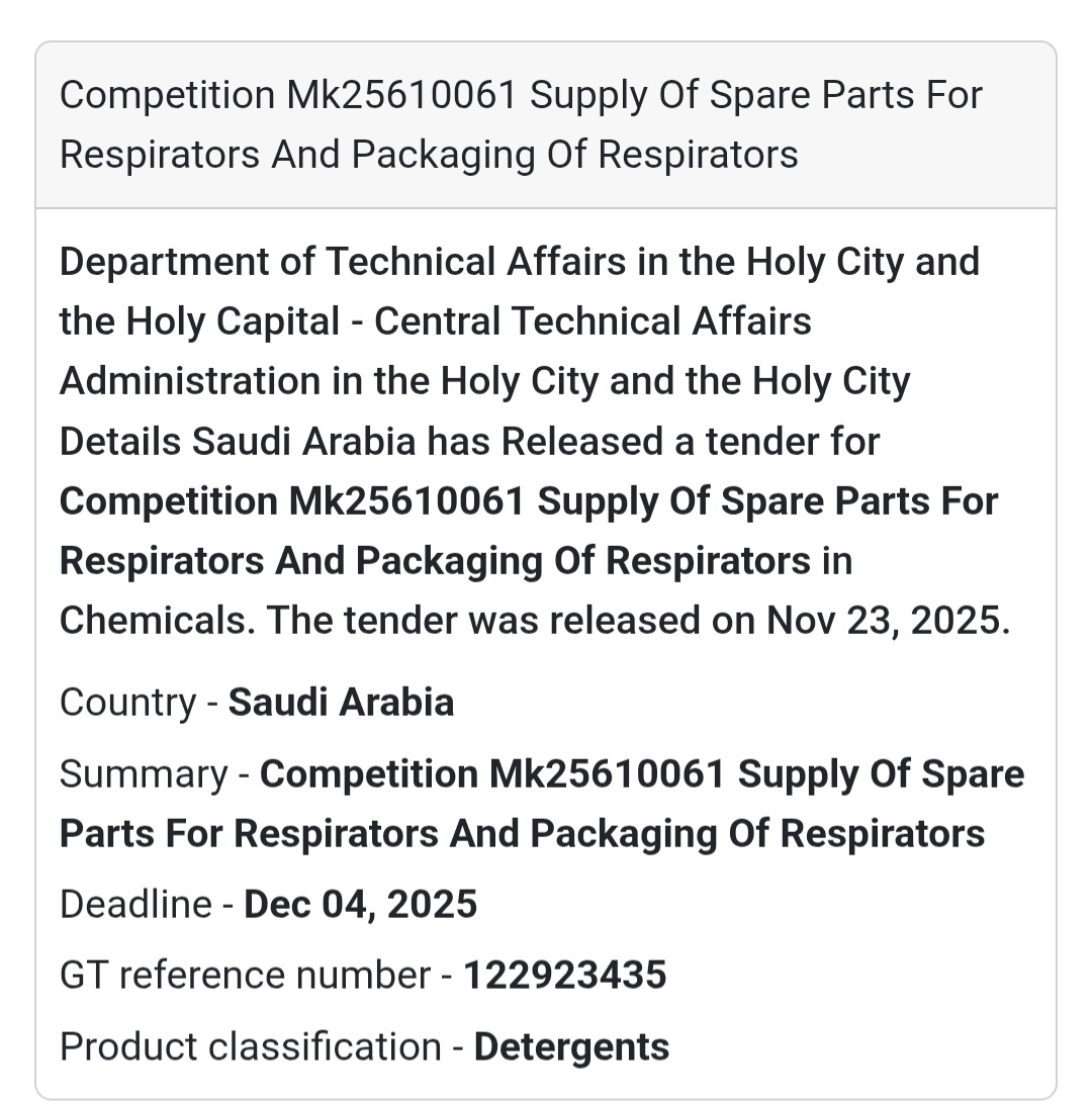 🚨 New Tender Alert – Saudi Arabia 🇸🇦