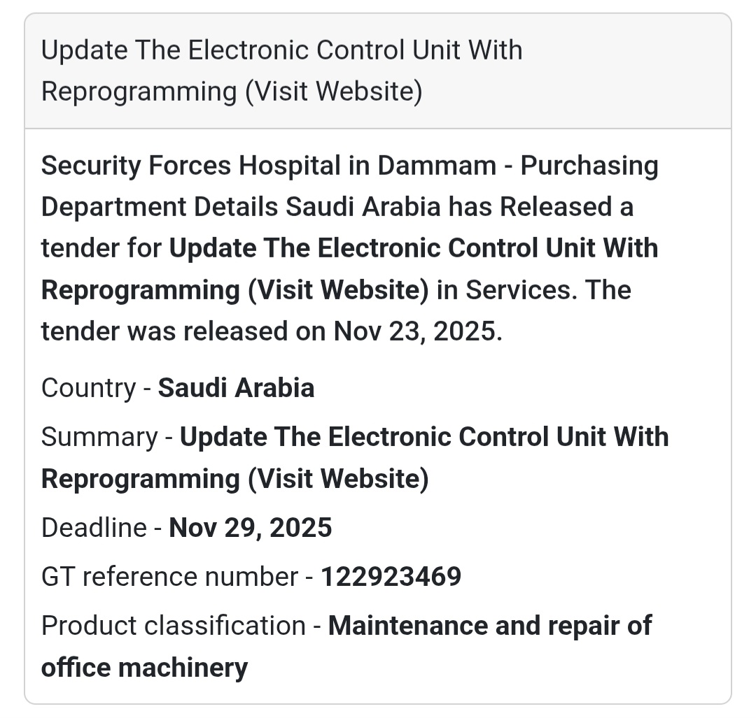 🚨 New Tender Alert – Saudi Arabia 🇸🇦
