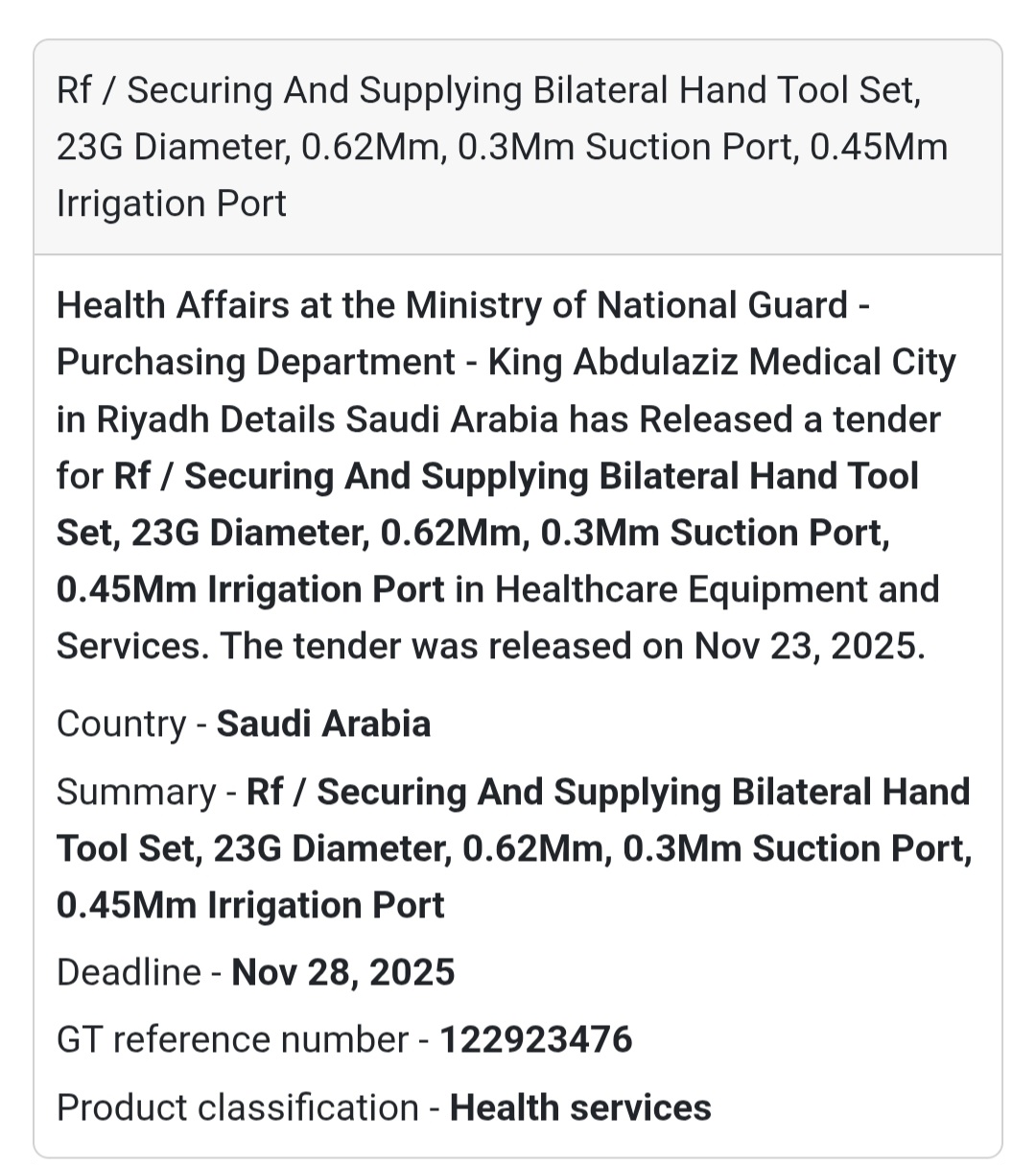 🚨 New Tender Alert – Saudi Arabia 🇸🇦