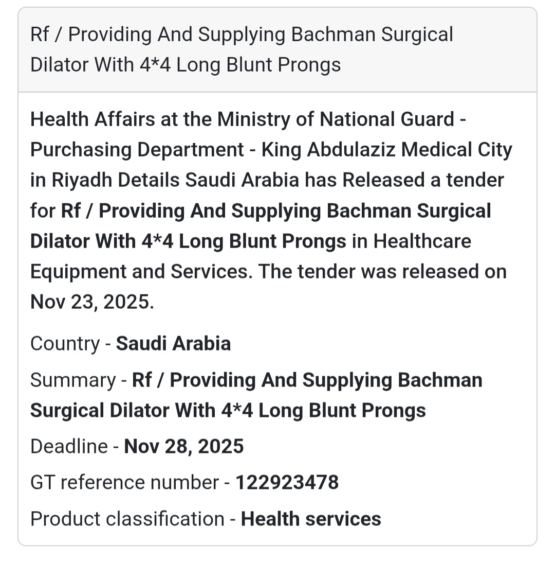 🚨 New Tender Alert – Saudi Arabia 🇸🇦
