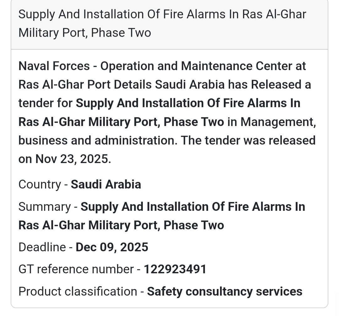 🚨 New Tender Alert – Saudi Arabia 🇸🇦