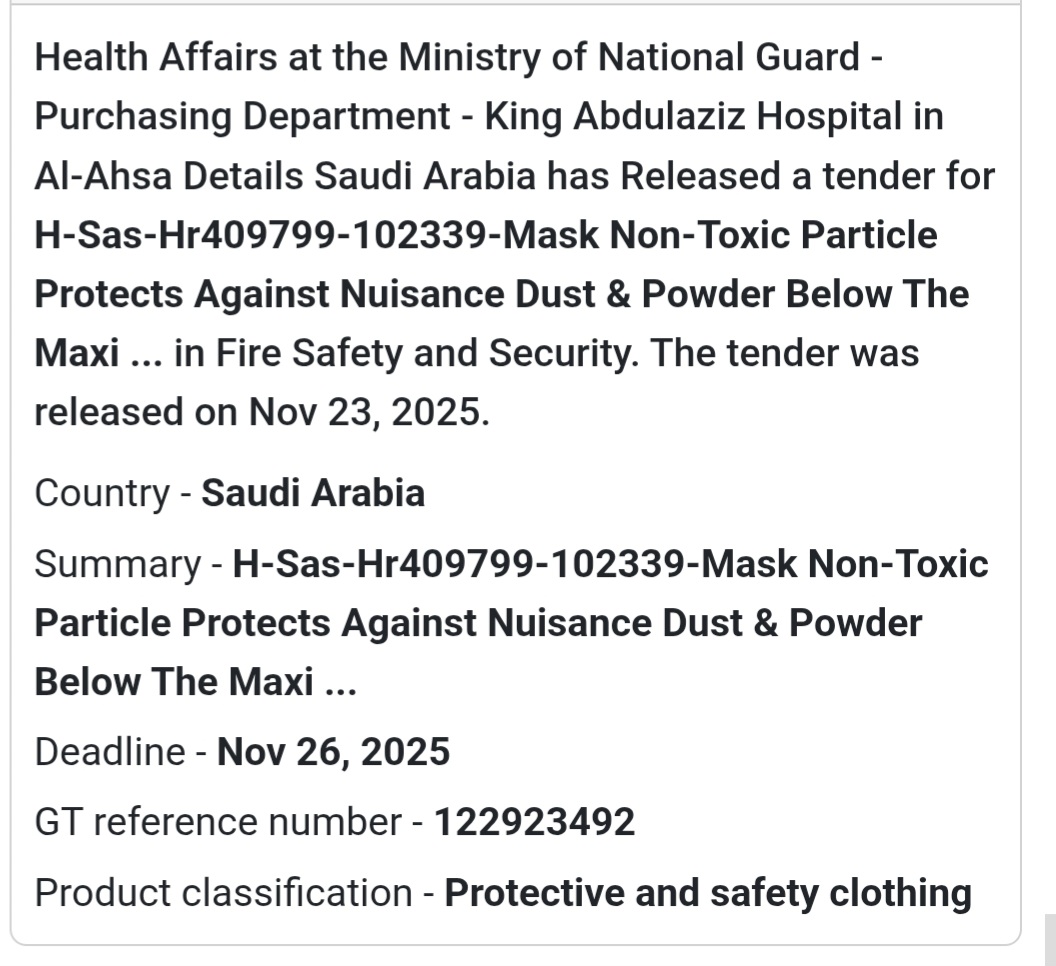 🚨 New Tender Alert – Saudi Arabia 🇸🇦