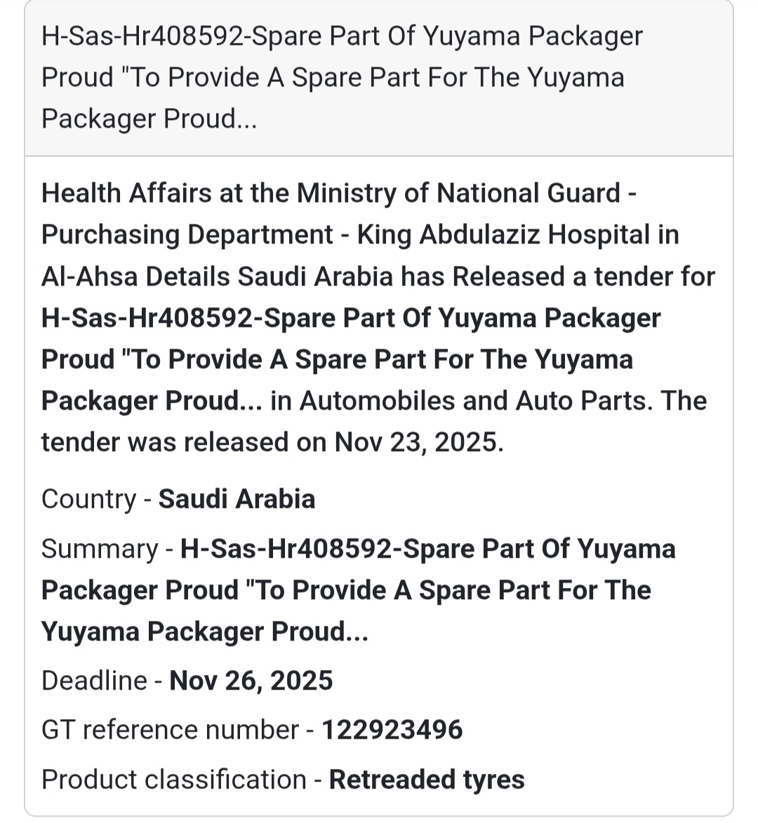 🚨 New Tender Alert – Saudi Arabia 🇸🇦