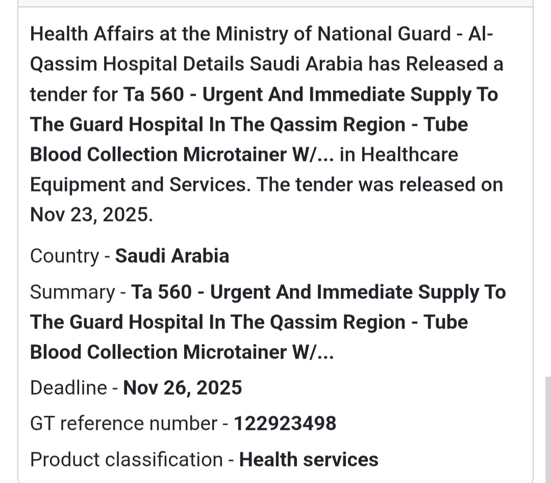 🚨 New Tender Alert – Saudi Arabia 🇸🇦
