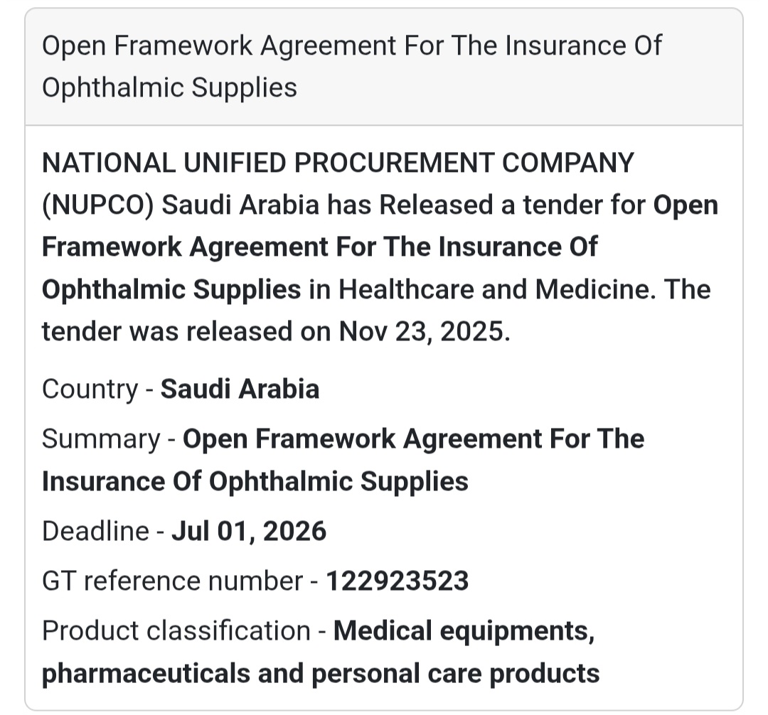 🚨 New Tender Alert – Saudi Arabia 🇸🇦