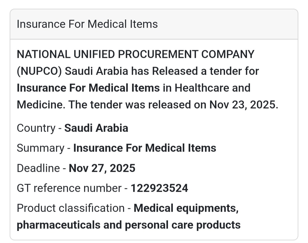 🚨 New Tender Alert – Saudi Arabia 🇸🇦