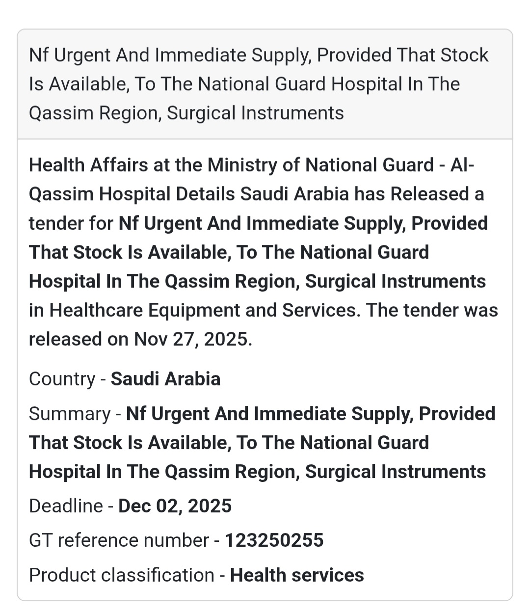 📢 New Tender Alert – Saudi Arabia 🇸🇦