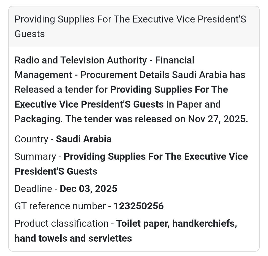 📢 New Tender Alert – Saudi Arabia 🇸🇦