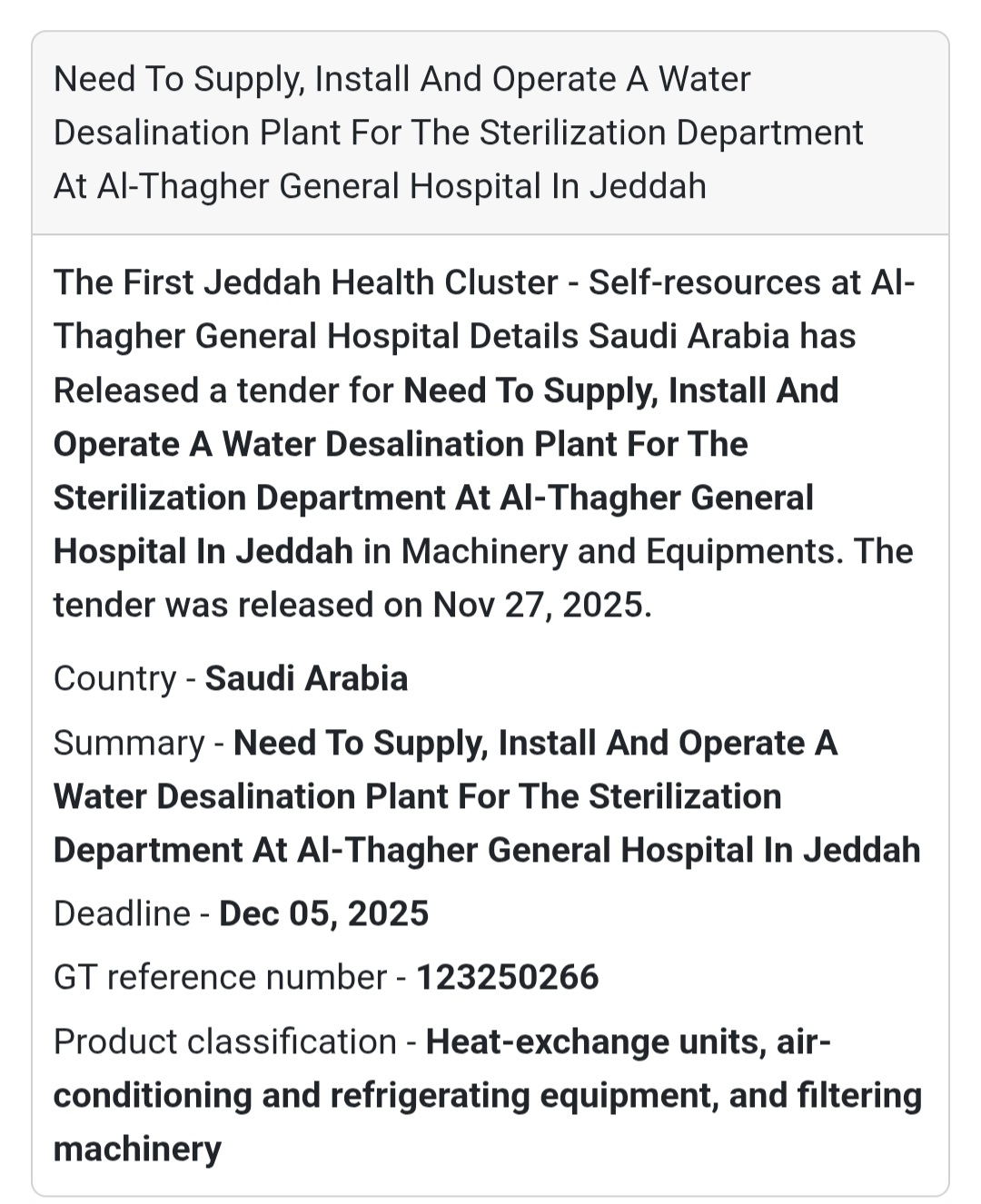 📢 New Tender Alert – Saudi Arabia 🇸🇦