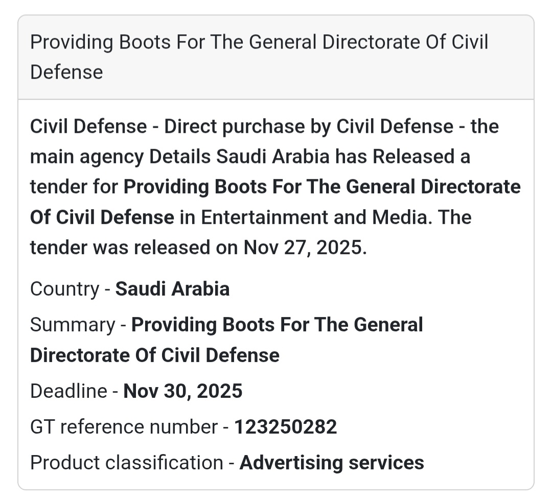 🔥 New Tender Alert – Saudi Arabia 🇸🇦