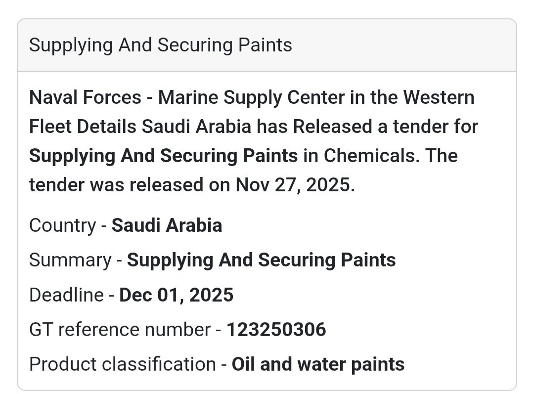 🔥 New Tender Alert – Saudi Arabia 🇸🇦