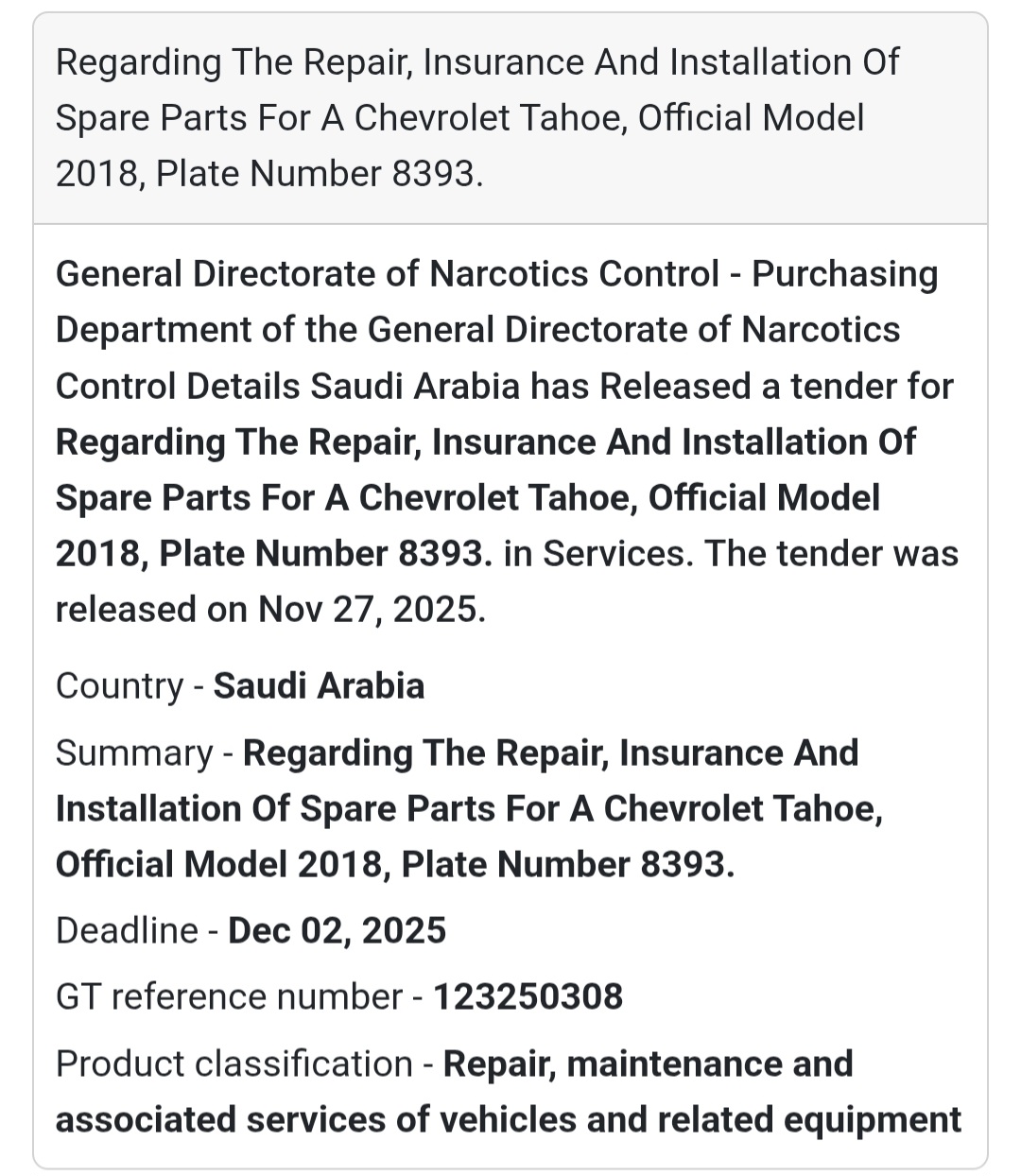 📢 New Tender Alert – Saudi Arabia 🇸🇦