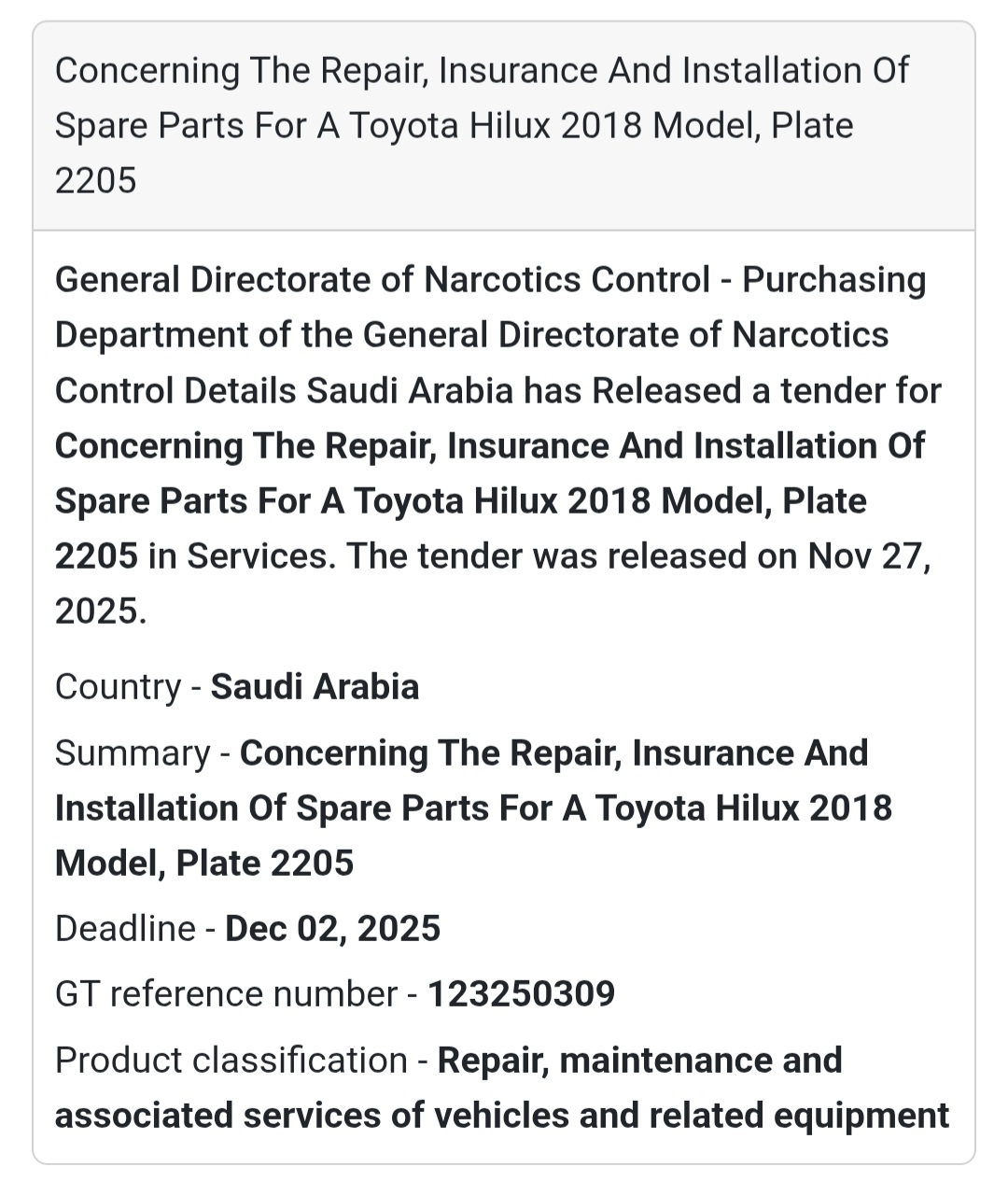 🎉 New Tender Alert – Saudi Arabia 🇸🇦