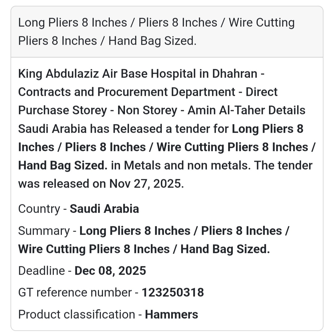 🛠️ New Tender Alert – Saudi Arabia 🇸🇦