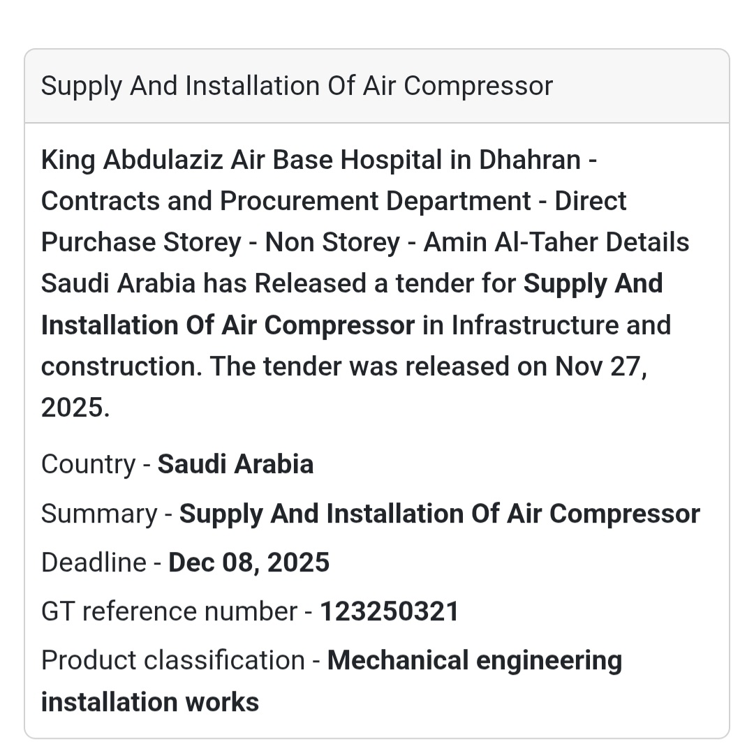 🔥 New Tender Alert – Saudi Arabia 🇸🇦