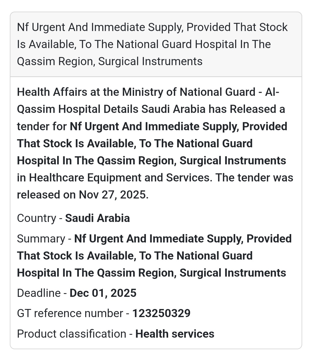🛠️ New Tender Alert – Saudi Arabia 🇸🇦