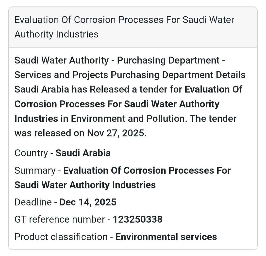 🔥 New Tender Alert – Saudi Arabia 🇸🇦