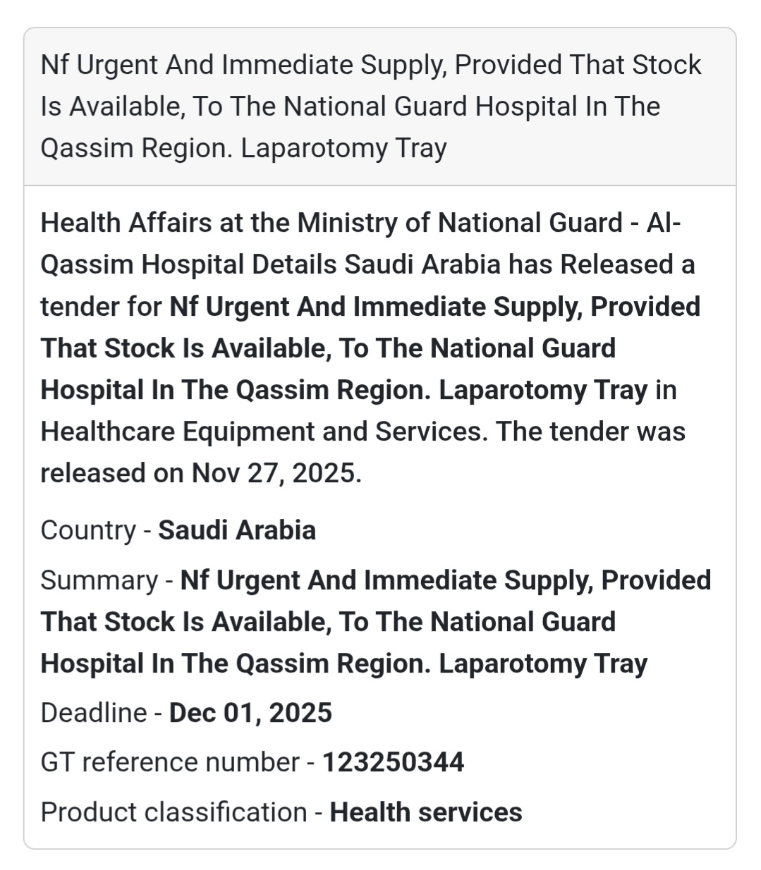 🔥 New Tender Alert – Saudi Arabia 🇸🇦