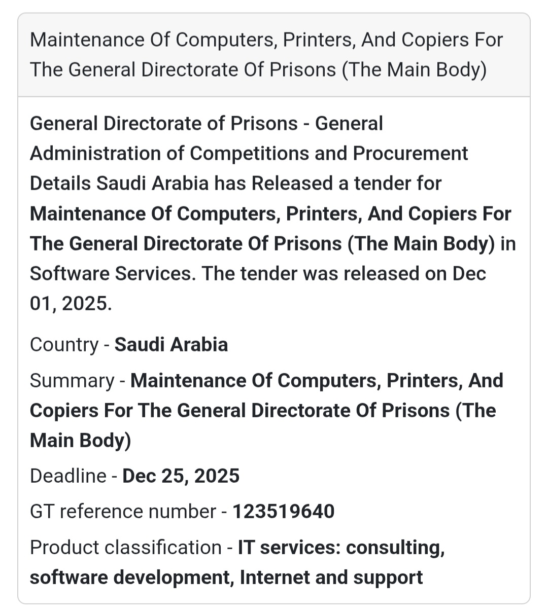 🚨 New Tender Alert – Saudi Arabia 🇸🇦