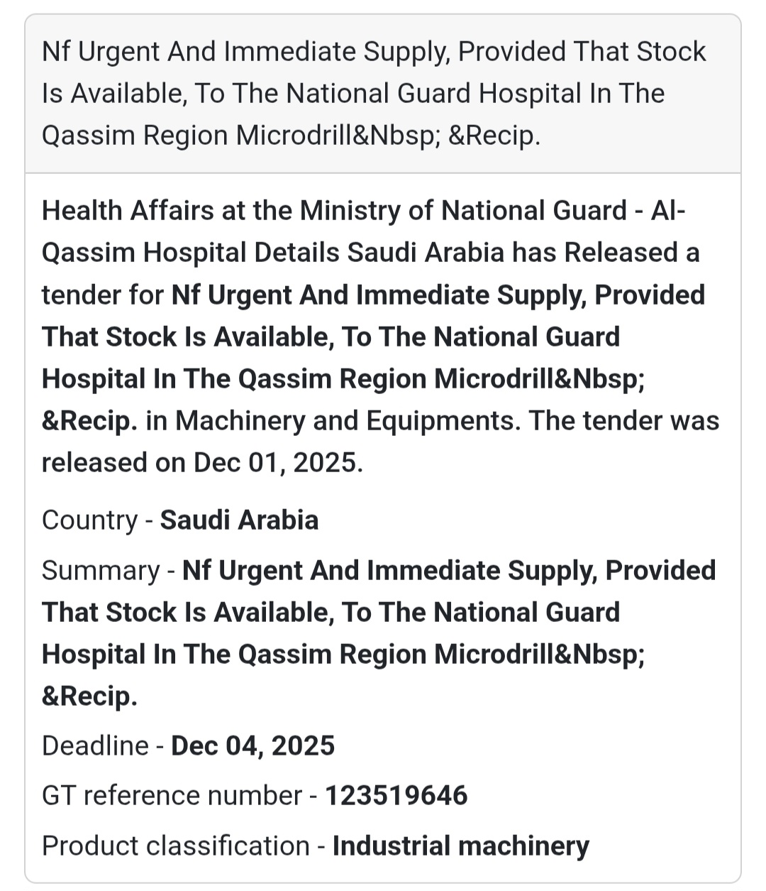 🚨 New Tender Alert – Saudi Arabia 🇸🇦
