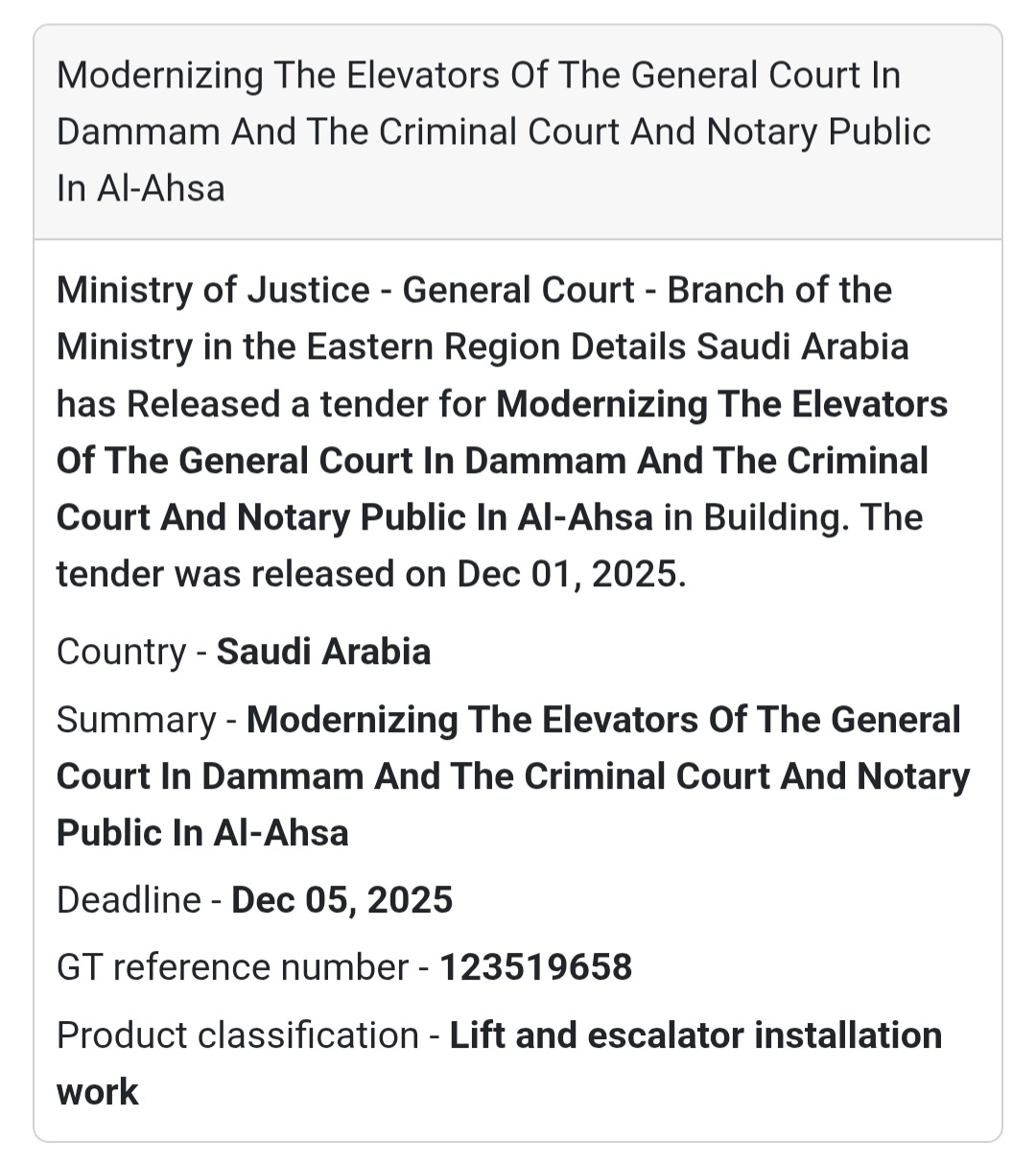 🚨 New Tender Alert – Saudi Arabia 🇸🇦