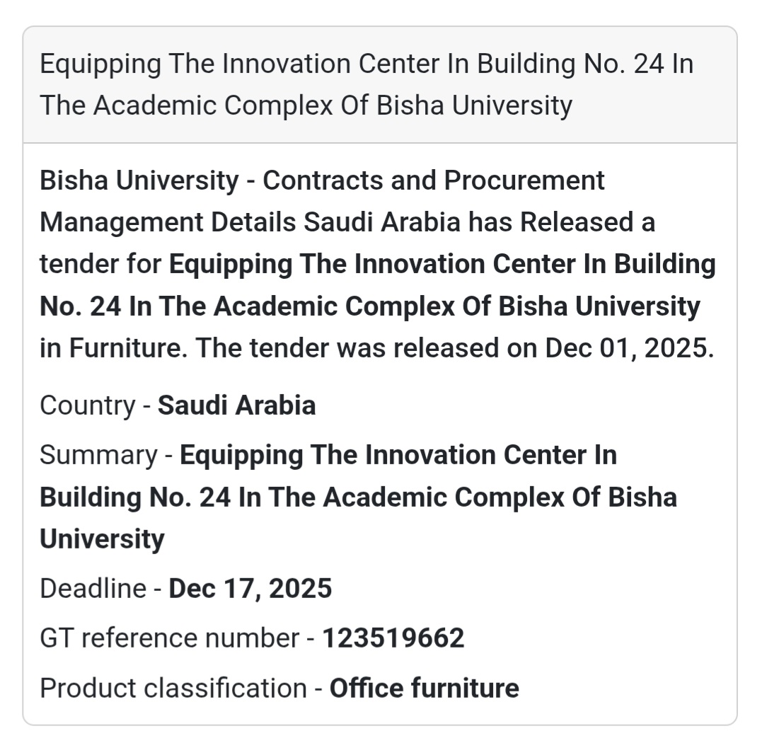 🚨 New Tender Alert – Saudi Arabia 🇸🇦