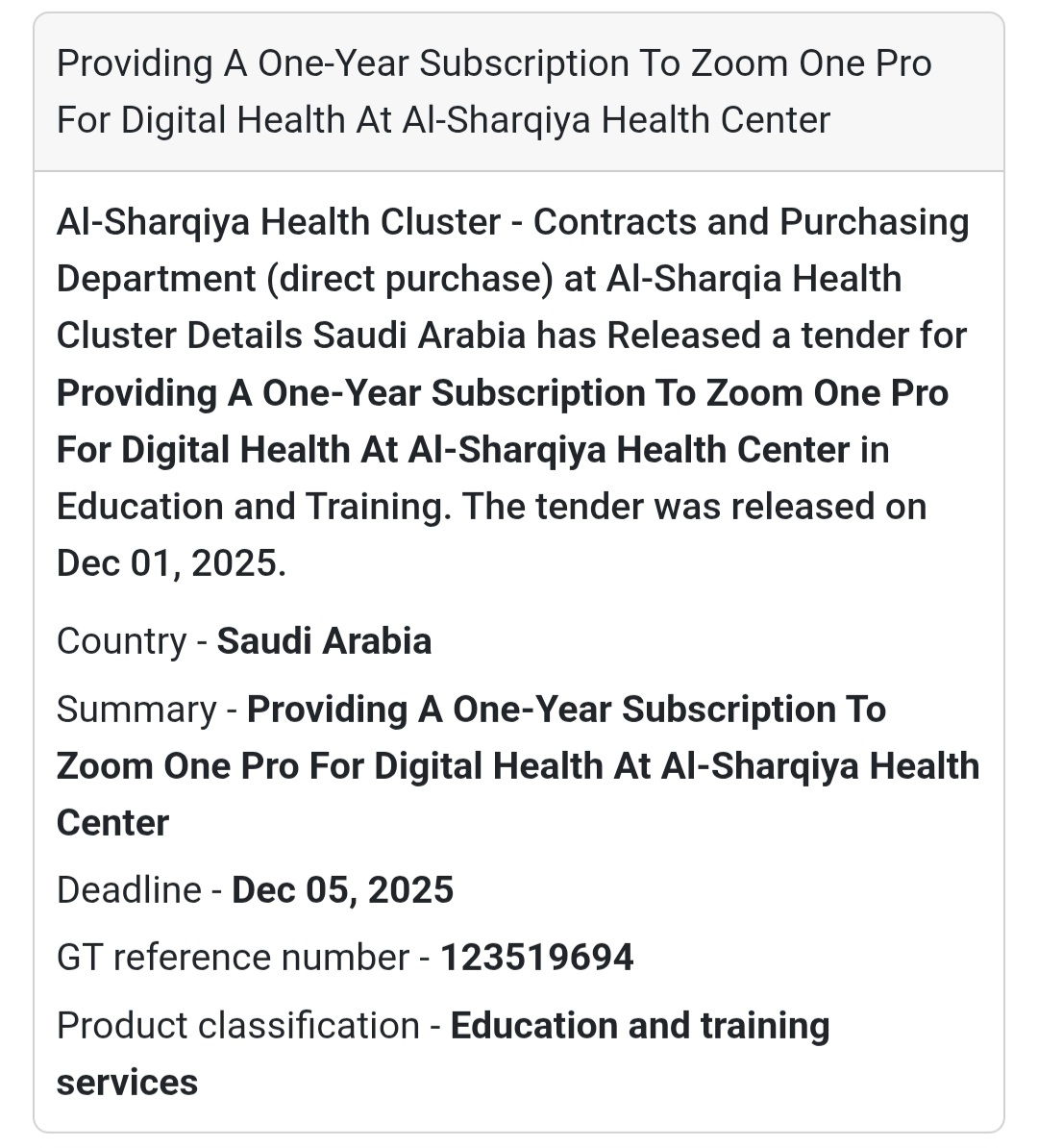 🚨 New Tender Alert – Saudi Arabia 🇸🇦