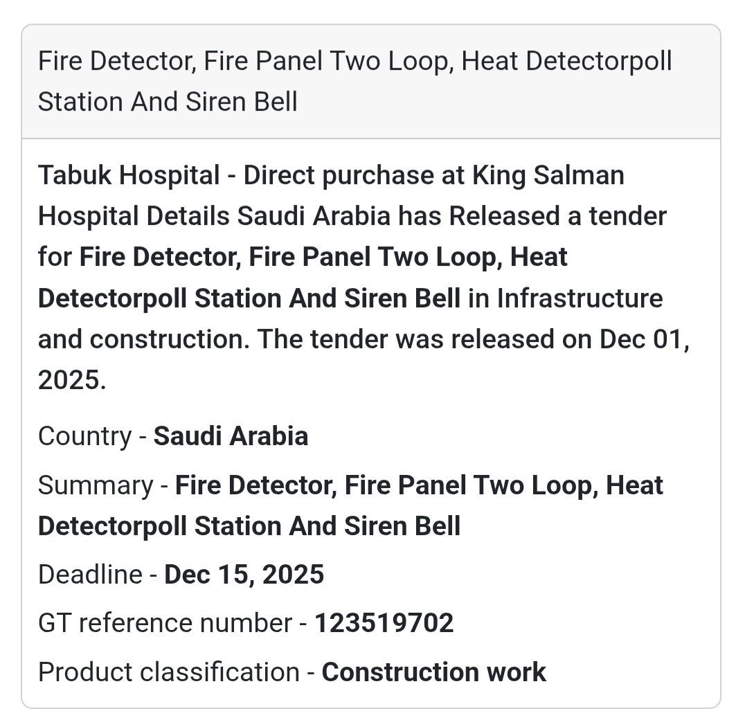 🛡️ New Tender Alert – Saudi Arabia 🇸🇦