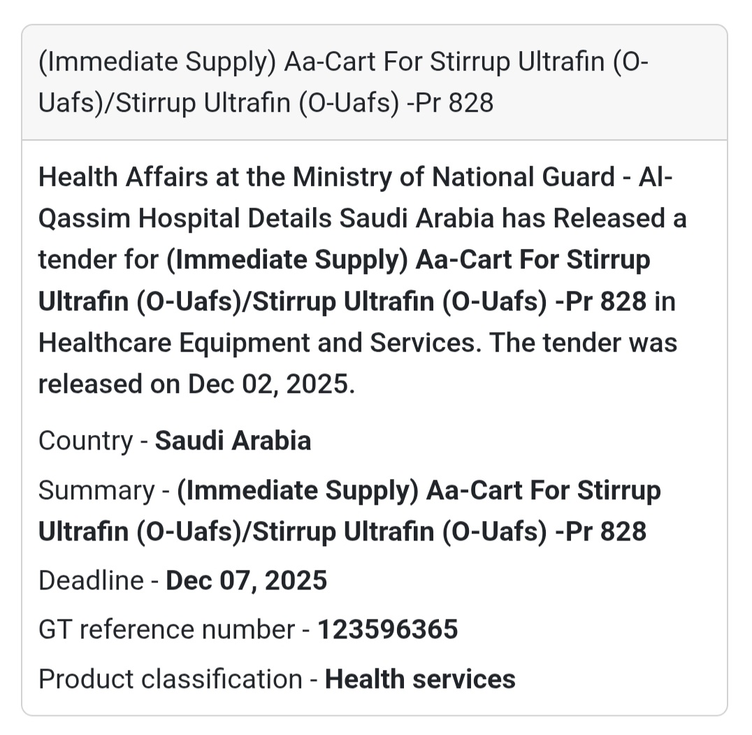 🚨 New Tender Alert – Saudi Arabia 🇸🇦