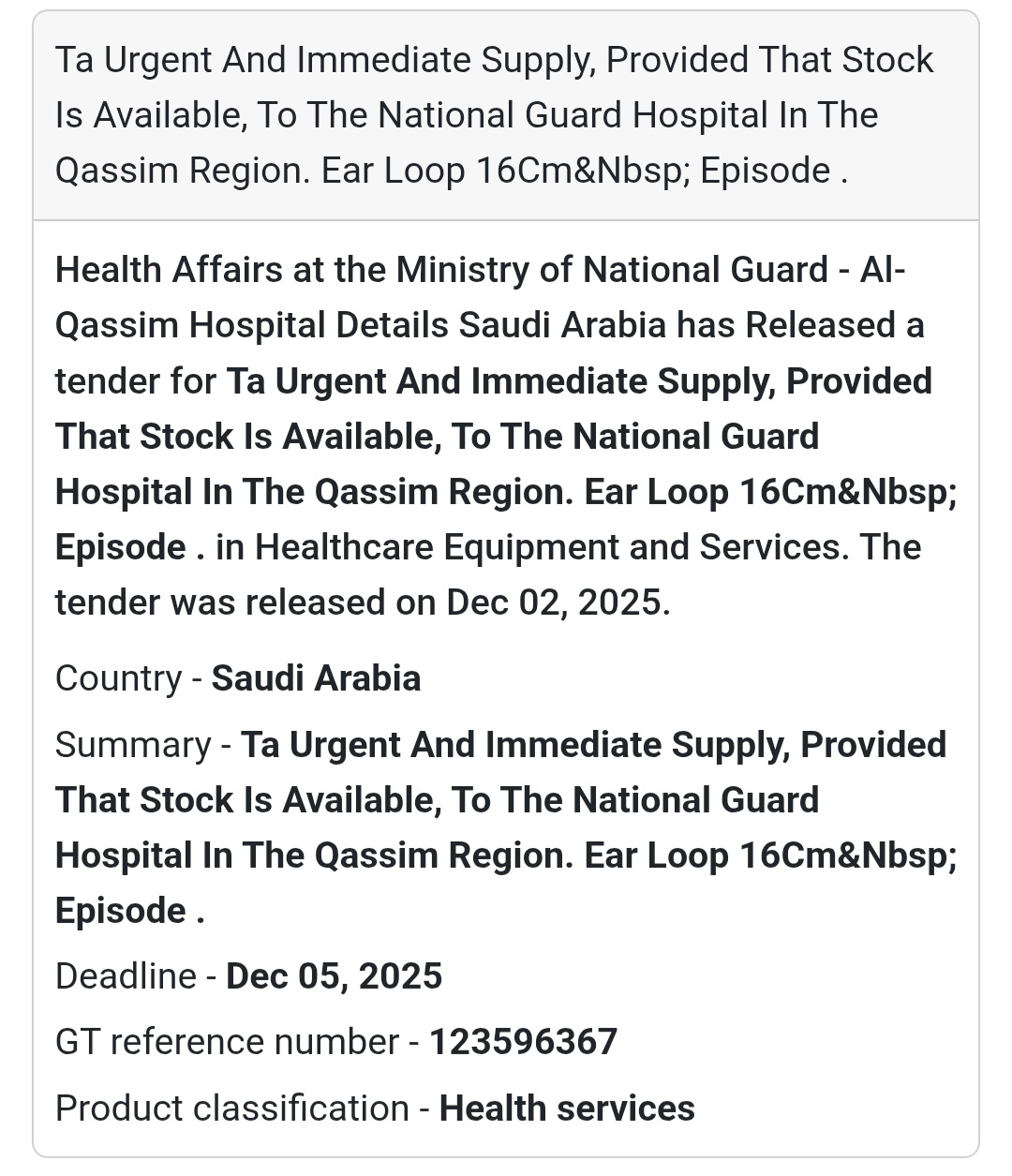 🚨 New Tender Alert – Saudi Arabia 🇸🇦