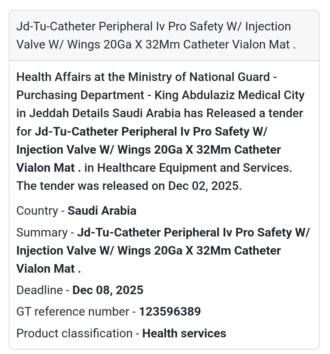 🚨 New Tender Alert – Saudi Arabia 🇸🇦