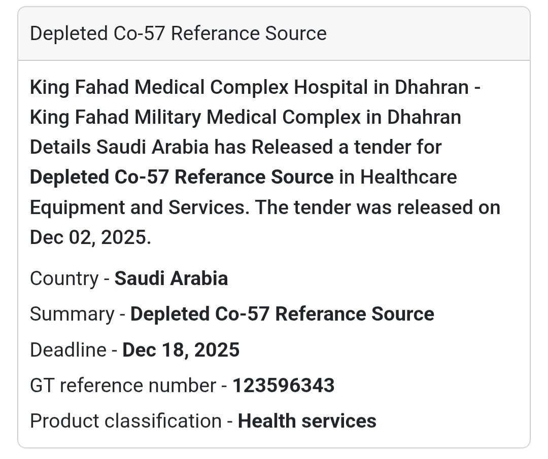 📢 New Tender Alert – Saudi Arabia