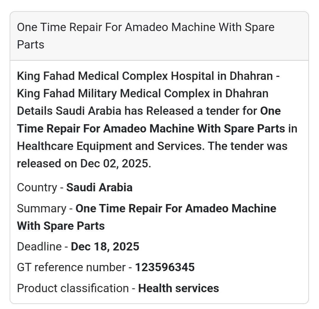 📢 New Tender Alert – Saudi Arabia