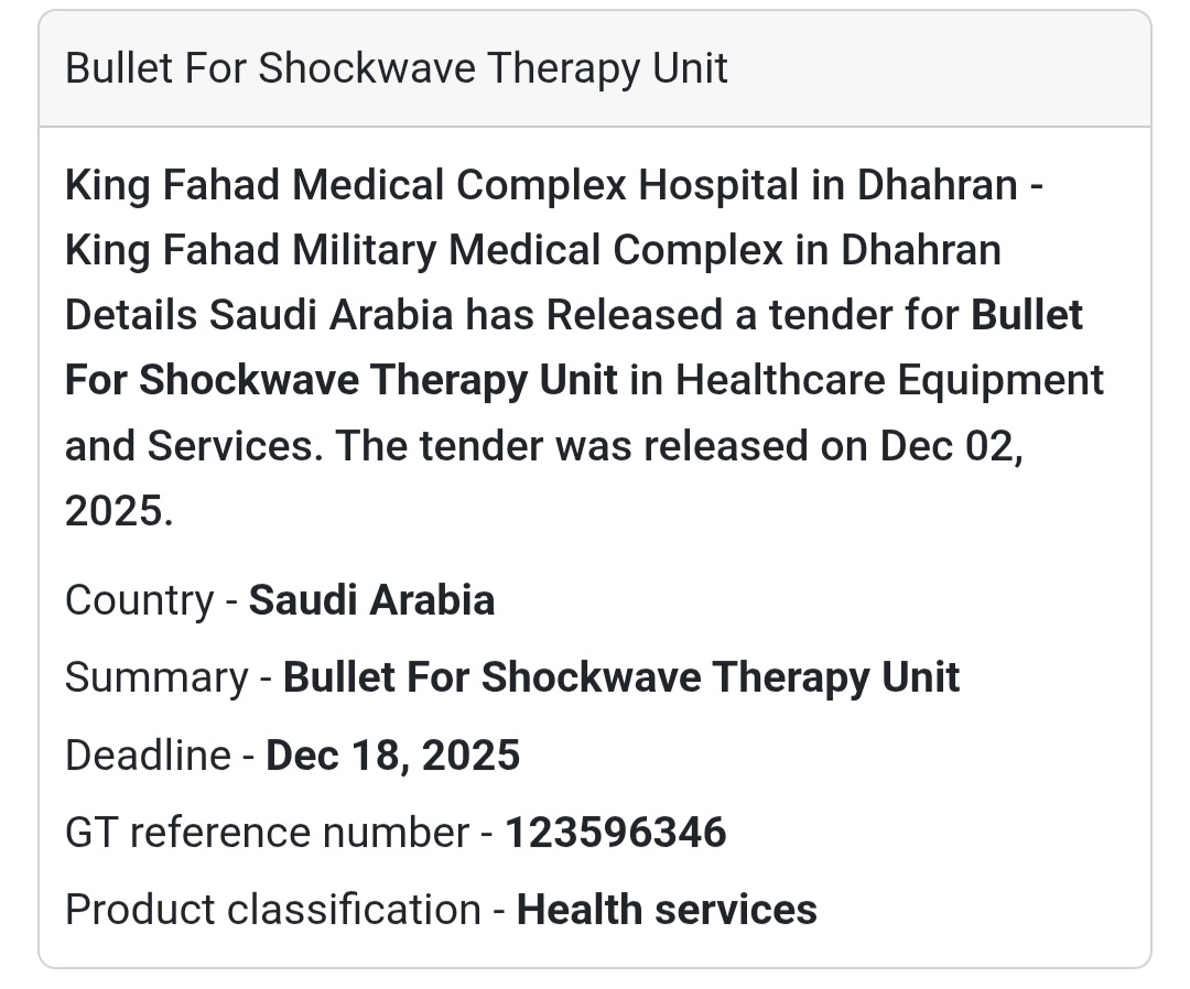 📢 New Tender Alert – Saudi Arabia